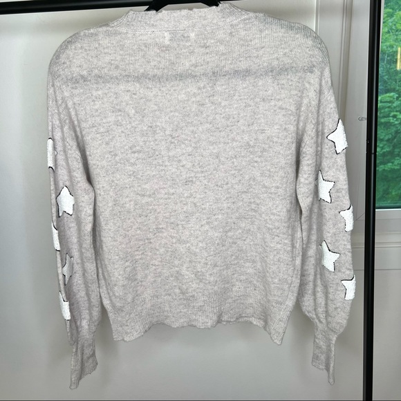 27 Miles Malibu Cashmere Star Patch Crewneck Lightly Distressed Sweater - Picture 5 of 14